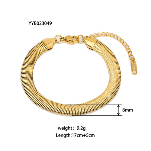 Bracelet Ornement Acier Inoxydable Plaqué Or - Style INS