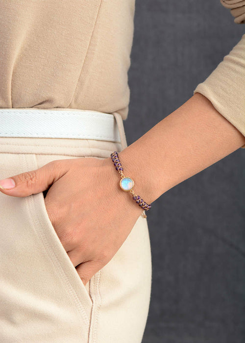 Bracelet Wrap Pierre Naturelle - Améthyste & Opale