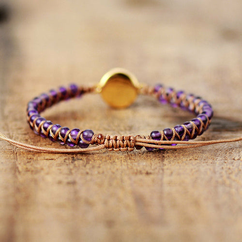Bracelet Wrap Pierre Naturelle - Améthyste & Opale