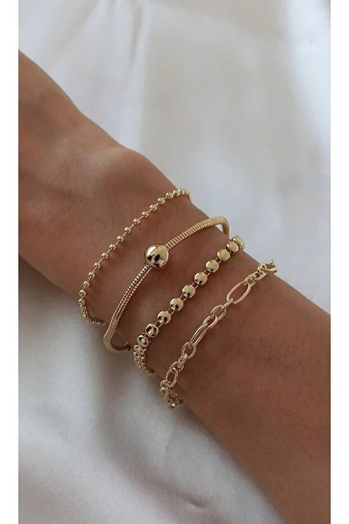 Set 4 Bracelets Superposables Ajustables - Style Sport & Casual
