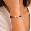 Bracelet Ajustable Délicat Perle & Quartz Rose