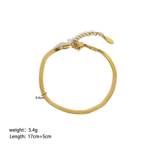 Bracelet Ornement Acier Inoxydable Plaqué Or - Style INS