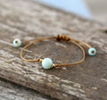 Bracelet Bohème Fait Main Pierre Naturelle & Cordon Ciré