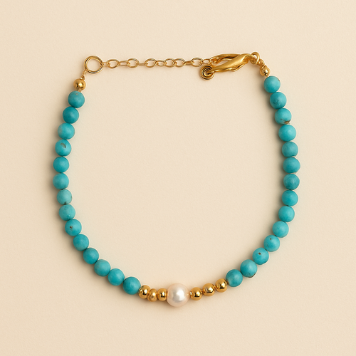 Bracelet Ajustable Délicat Perle & Malachite