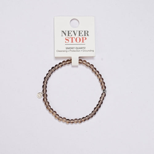 Bracelet Délicat Quartz Transparent 4mm - Élastique & Waterproof