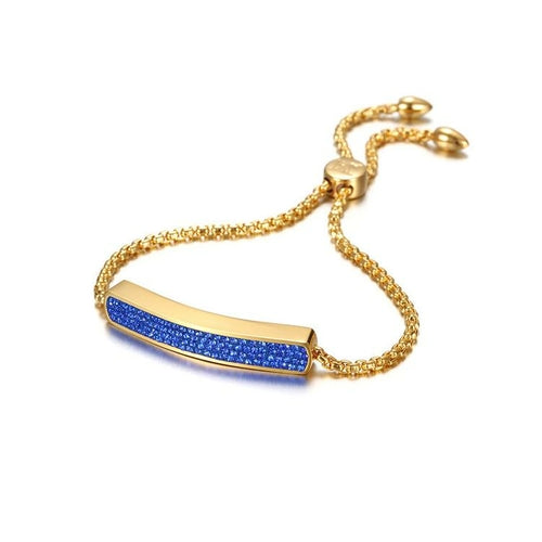 Bracelet Barre d'Amitié Brillant - Plaqué Or 14K
