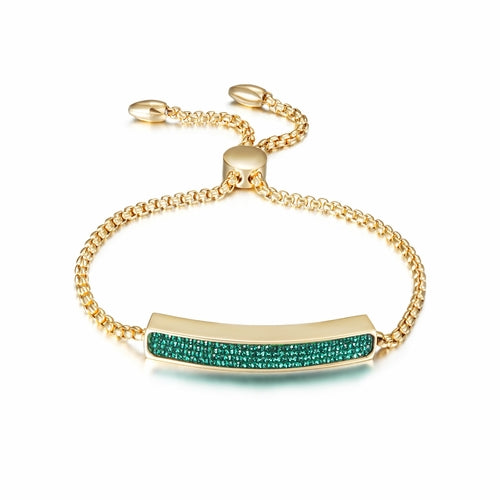 Bracelet Barre d'Amitié Brillant - Plaqué Or 14K