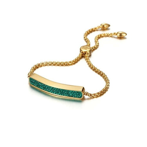 Bracelet Barre d'Amitié Brillant - Plaqué Or 14K