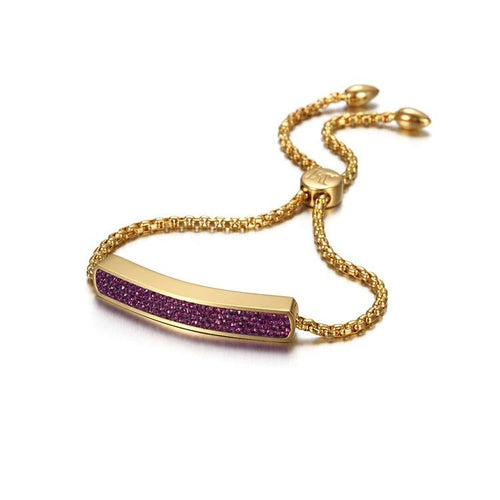 Bracelet Barre d'Amitié Brillant - Plaqué Or 14K