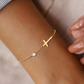 Bracelet & Cheville Croix - Foi & Élégance Dorée