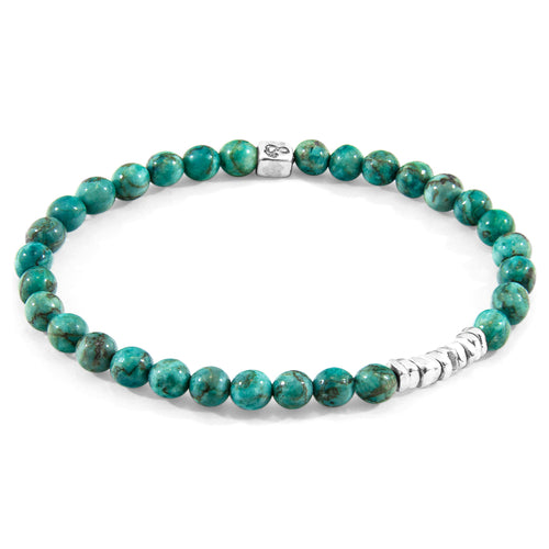 Bracelet Turquoise Bleue & Argent Sterling - Artisanat Britannique