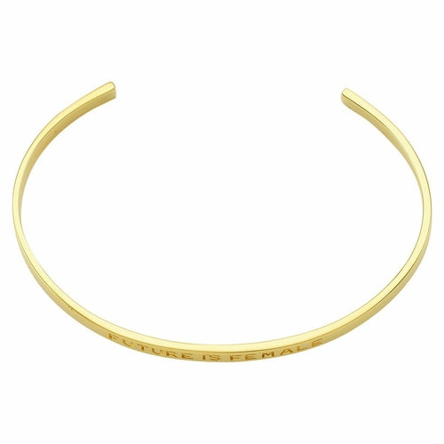 Bracelet Manchette Gravé Argent - Future is Female