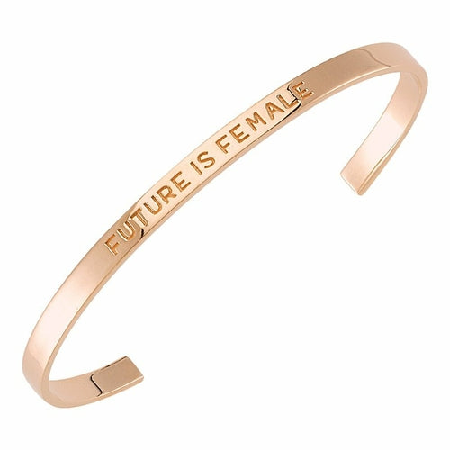 Bracelet Manchette Gravé Argent - Future is Female