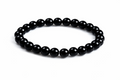 Bracelet Élastique Perles Onyx Noir Poli