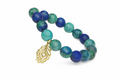 Bracelet Pierres Précieuses Bleues & Vertes Motif Feuille