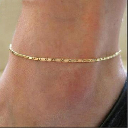 Bracelet de Cheville Géométrique Doré - Style Minimaliste Chic
